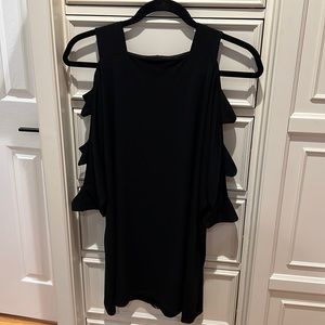 Women’s black size S Neiman Marcus shirt with cut outs down the sleeve